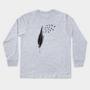 Feather and birds Kids Long Sleeve T-Shirt